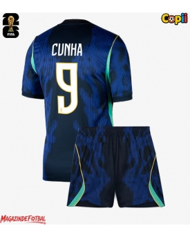 Brazilia Matheus Cunha #9 Echipament de Fotbal Replică Mondial 2026 Copii Deplasare (+ Șorturi)